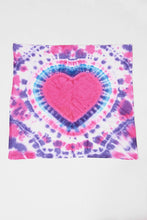 Load image into Gallery viewer, Purple & Pink Heart Tie Dye Bandana